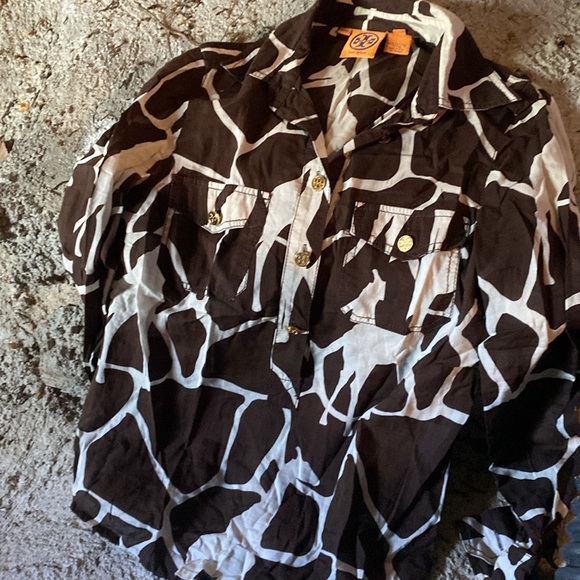 Tory Burch Giraffe print cotton safari blouse - Picture 6 of 7